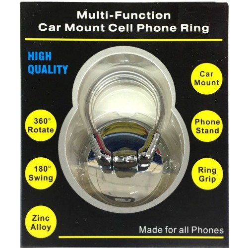 Car Phone Holder With Finger Ring Silver